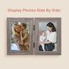 image:imageGolden State Art 5x7 Double Frame Distressed White 1 Pack  High Definition Glass 2 Hinged Photo Frame for Desktop Decorative Folding Family Frames CollageGrey