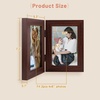 image:imageGolden State Art 5x7 Double Frame Distressed White 1 Pack  High Definition Glass 2 Hinged Photo Frame for Desktop Decorative Folding Family Frames Collagewalnut