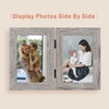 image:imageGolden State Art 5x7 Double Frame Distressed White 1 Pack  High Definition Glass 2 Hinged Photo Frame for Desktop Decorative Folding Family Frames CollageLight Gray