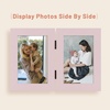 image:imageGolden State Art 5x7 Double Frame Distressed White 1 Pack  High Definition Glass 2 Hinged Photo Frame for Desktop Decorative Folding Family Frames CollagePink