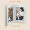 image:imageGolden State Art 5x7 Double Frame Distressed White 1 Pack  High Definition Glass 2 Hinged Photo Frame for Desktop Decorative Folding Family Frames CollageSilver