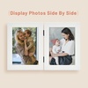 image:imageGolden State Art 5x7 Double Frame Distressed White 1 Pack  High Definition Glass 2 Hinged Photo Frame for Desktop Decorative Folding Family Frames CollageWhite