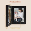 image:imageGolden State Art 5x7 Double Frame Distressed White 1 Pack  High Definition Glass 2 Hinged Photo Frame for Desktop Decorative Folding Family Frames CollageBlack