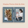 image:imageGolden State Art 5x7 Double Frame Distressed White 1 Pack  High Definition Glass 2 Hinged Photo Frame for Desktop Decorative Folding Family Frames CollageBlue