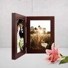 image:imageGolden State Art 5x7 Double Frame Distressed White 1 Pack  High Definition Glass 2 Hinged Photo Frame for Desktop Decorative Folding Family Frames Collagewalnut