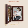 image:imageGolden State Art 5x7 Double Frame Distressed White 1 Pack  High Definition Glass 2 Hinged Photo Frame for Desktop Decorative Folding Family Frames Collagewalnut