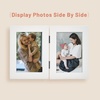 image:imageGolden State Art 5x7 Double Frame Distressed White 1 Pack  High Definition Glass 2 Hinged Photo Frame for Desktop Decorative Folding Family Frames CollageWhite