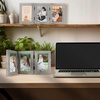 image:imageGolden State Art 5x7 Triple Picture Frame Light Grey Real Glass 1 Pack  Trifold Photo Frame Vertical Display for Desktop  Three Folding Picture CollageLight Gray