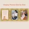 image:imageGolden State Art 5x7 Triple Picture Frame Light Grey Real Glass 1 Pack  Trifold Photo Frame Vertical Display for Desktop  Three Folding Picture CollageGold