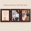 image:imageGolden State Art 5x7 Triple Picture Frame Light Grey Real Glass 1 Pack  Trifold Photo Frame Vertical Display for Desktop  Three Folding Picture CollageBrown