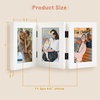 image:imageGolden State Art 5x7 Triple Picture Frame Light Grey Real Glass 1 Pack  Trifold Photo Frame Vertical Display for Desktop  Three Folding Picture CollageWhite