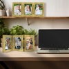 image:imageGolden State Art 5x7 Triple Picture Frame Light Grey Real Glass 1 Pack  Trifold Photo Frame Vertical Display for Desktop  Three Folding Picture CollageGold