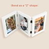 image:imageGolden State Art 5x7 Triple Picture Frame Light Grey Real Glass 1 Pack  Trifold Photo Frame Vertical Display for Desktop  Three Folding Picture CollageWhite