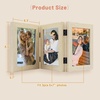 image:imageGolden State Art 5x7 Triple Picture Frame Light Grey Real Glass 1 Pack  Trifold Photo Frame Vertical Display for Desktop  Three Folding Picture CollageBeige