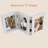image:imageGolden State Art 5x7 Triple Picture Frame Light Grey Real Glass 1 Pack  Trifold Photo Frame Vertical Display for Desktop  Three Folding Picture CollageSilver