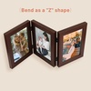 image:imageGolden State Art 5x7 Triple Picture Frame Light Grey Real Glass 1 Pack  Trifold Photo Frame Vertical Display for Desktop  Three Folding Picture CollageBrown