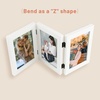 image:imageGolden State Art 5x7 Triple Picture Frame Light Grey Real Glass 1 Pack  Trifold Photo Frame Vertical Display for Desktop  Three Folding Picture CollageWhite