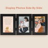 image:imageGolden State Art 5x7 Triple Picture Frame Light Grey Real Glass 1 Pack  Trifold Photo Frame Vertical Display for Desktop  Three Folding Picture CollageBlack
