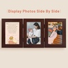image:imageGolden State Art 5x7 Triple Picture Frame Light Grey Real Glass 1 Pack  Trifold Photo Frame Vertical Display for Desktop  Three Folding Picture CollageBrown