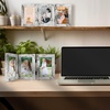 image:imageGolden State Art 5x7 Triple Picture Frame Light Grey Real Glass 1 Pack  Trifold Photo Frame Vertical Display for Desktop  Three Folding Picture CollageWeathered White