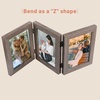 image:imageGolden State Art 5x7 Triple Picture Frame Light Grey Real Glass 1 Pack  Trifold Photo Frame Vertical Display for Desktop  Three Folding Picture CollageGray