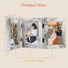 image:imageGolden State Art 5x7 Triple Picture Frame Light Grey Real Glass 1 Pack  Trifold Photo Frame Vertical Display for Desktop  Three Folding Picture CollageWeathered White