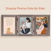 image:imageGolden State Art 5x7 Triple Picture Frame Light Grey Real Glass 1 Pack  Trifold Photo Frame Vertical Display for Desktop  Three Folding Picture CollageGray