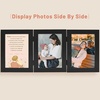 image:imageGolden State Art 5x7 Triple Picture Frame Light Grey Real Glass 1 Pack  Trifold Photo Frame Vertical Display for Desktop  Three Folding Picture CollageBlack
