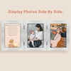 image:imageGolden State Art 5x7 Triple Picture Frame Light Grey Real Glass 1 Pack  Trifold Photo Frame Vertical Display for Desktop  Three Folding Picture CollageSilver