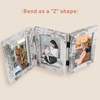 image:imageGolden State Art 5x7 Triple Picture Frame Light Grey Real Glass 1 Pack  Trifold Photo Frame Vertical Display for Desktop  Three Folding Picture CollageWeathered White