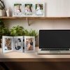 image:imageGolden State Art 5x7 Triple Picture Frame Light Grey Real Glass 1 Pack  Trifold Photo Frame Vertical Display for Desktop  Three Folding Picture CollageSilver