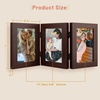 image:imageGolden State Art 5x7 Triple Picture Frame Light Grey Real Glass 1 Pack  Trifold Photo Frame Vertical Display for Desktop  Three Folding Picture CollageBrown