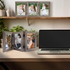 image:imageGolden State Art 5x7 Triple Picture Frame Light Grey Real Glass 1 Pack  Trifold Photo Frame Vertical Display for Desktop  Three Folding Picture CollageGray