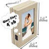 image:imageGolden State Art 5x7 Triple Picture Frame Light Grey Real Glass 1 Pack  Trifold Photo Frame Vertical Display for Desktop  Three Folding Picture CollageBeige