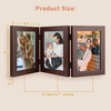 image:imageGolden State Art 5x7 Triple Picture Frame Light Grey Real Glass 1 Pack  Trifold Photo Frame Vertical Display for Desktop  Three Folding Picture CollageBrown