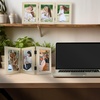 image:imageGolden State Art 5x7 Triple Picture Frame Light Grey Real Glass 1 Pack  Trifold Photo Frame Vertical Display for Desktop  Three Folding Picture CollageBeige