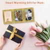 image:imageGolden State Art 5x7 Triple Picture Frame Light Grey Real Glass 1 Pack  Trifold Photo Frame Vertical Display for Desktop  Three Folding Picture CollageGold