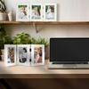 image:imageGolden State Art 5x7 Triple Picture Frame Light Grey Real Glass 1 Pack  Trifold Photo Frame Vertical Display for Desktop  Three Folding Picture CollageWhite