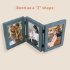 image:imageGolden State Art 5x7 Triple Picture Frame Light Grey Real Glass 1 Pack  Trifold Photo Frame Vertical Display for Desktop  Three Folding Picture CollageBlue