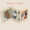 image:imageGolden State Art 5x7 Triple Picture Frame Light Grey Real Glass 1 Pack  Trifold Photo Frame Vertical Display for Desktop  Three Folding Picture CollageBeige