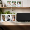 image:imageGolden State Art 5x7 Triple Picture Frame Light Grey Real Glass 1 Pack  Trifold Photo Frame Vertical Display for Desktop  Three Folding Picture CollageWhite