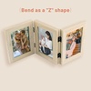 image:imageGolden State Art 5x7 Triple Picture Frame Light Grey Real Glass 1 Pack  Trifold Photo Frame Vertical Display for Desktop  Three Folding Picture CollageBeige