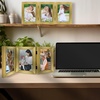 image:imageGolden State Art 5x7 Triple Picture Frame Light Grey Real Glass 1 Pack  Trifold Photo Frame Vertical Display for Desktop  Three Folding Picture CollageGold