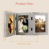 image:imageGolden State Art 5x7 Triple Picture Frame Light Grey Real Glass 1 Pack  Trifold Photo Frame Vertical Display for Desktop  Three Folding Picture CollageLight Gray