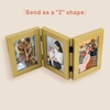 image:imageGolden State Art 5x7 Triple Picture Frame Light Grey Real Glass 1 Pack  Trifold Photo Frame Vertical Display for Desktop  Three Folding Picture CollageGold