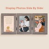 image:imageGolden State Art 5x7 Triple Picture Frame Light Grey Real Glass 1 Pack  Trifold Photo Frame Vertical Display for Desktop  Three Folding Picture CollageGray