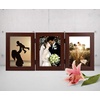 image:imageGolden State Art 5x7 Triple Picture Frame Light Grey Real Glass 1 Pack  Trifold Photo Frame Vertical Display for Desktop  Three Folding Picture CollageBrown