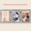 image:imageGolden State Art 5x7 Triple Picture Frame Light Grey Real Glass 1 Pack  Trifold Photo Frame Vertical Display for Desktop  Three Folding Picture CollageLight Gray