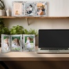 image:imageGolden State Art 5x7 Triple Picture Frame Light Grey Real Glass 1 Pack  Trifold Photo Frame Vertical Display for Desktop  Three Folding Picture CollageWeathered White