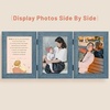 image:imageGolden State Art 5x7 Triple Picture Frame Light Grey Real Glass 1 Pack  Trifold Photo Frame Vertical Display for Desktop  Three Folding Picture CollageBlue